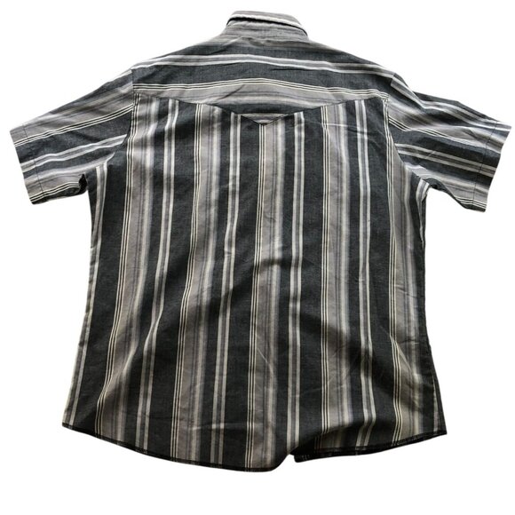 Vintage Rustler Mens Shirt Large Striped Western Casual Short Sleeve Button Up - Picture 2 of 9